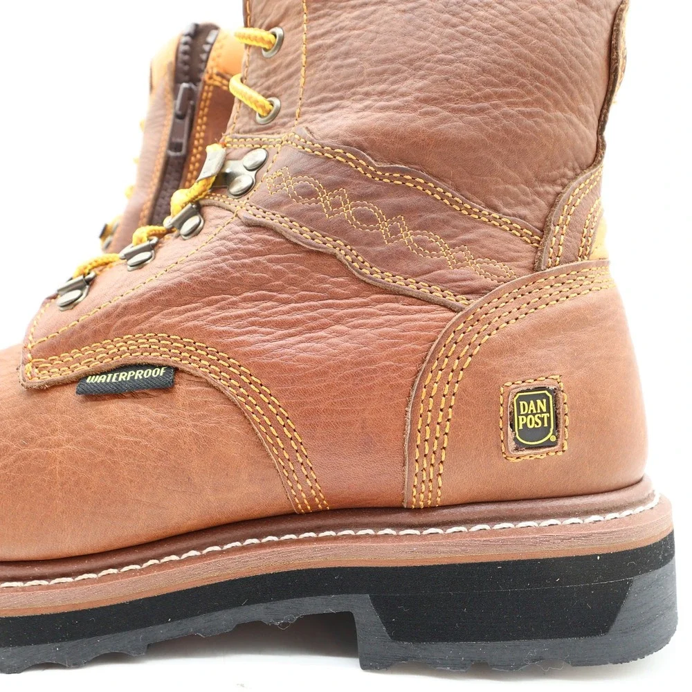 Dan Post Modern Waterproof Work Boots Mens 10.5 D Brown Leather NWT